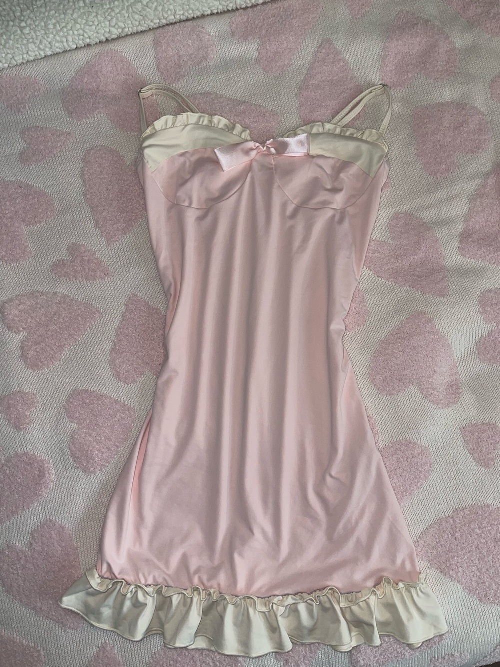 pink mini dress w/ ruffles